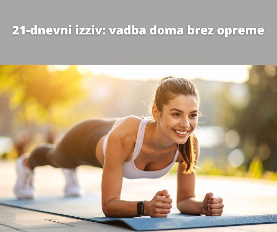 Ženska izvaja plank med 21-dnevnim izzivom
