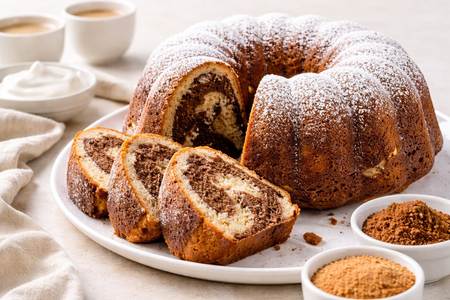 Bolj zdrav marmorni kolač – sočen domač kolač z manj sladkorja